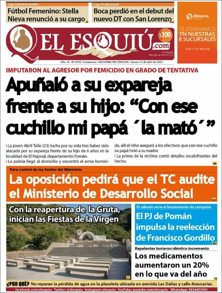 Portada de El Esquiu (Argentina)