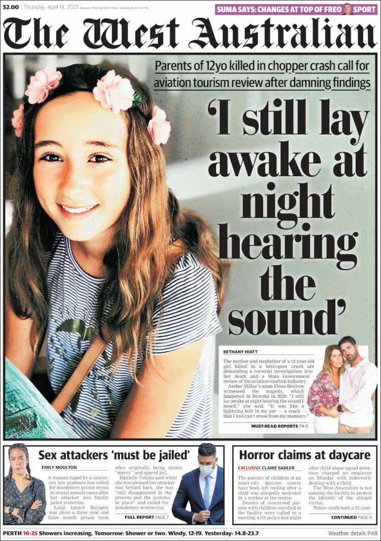 Portada de The West Australian (Australia)