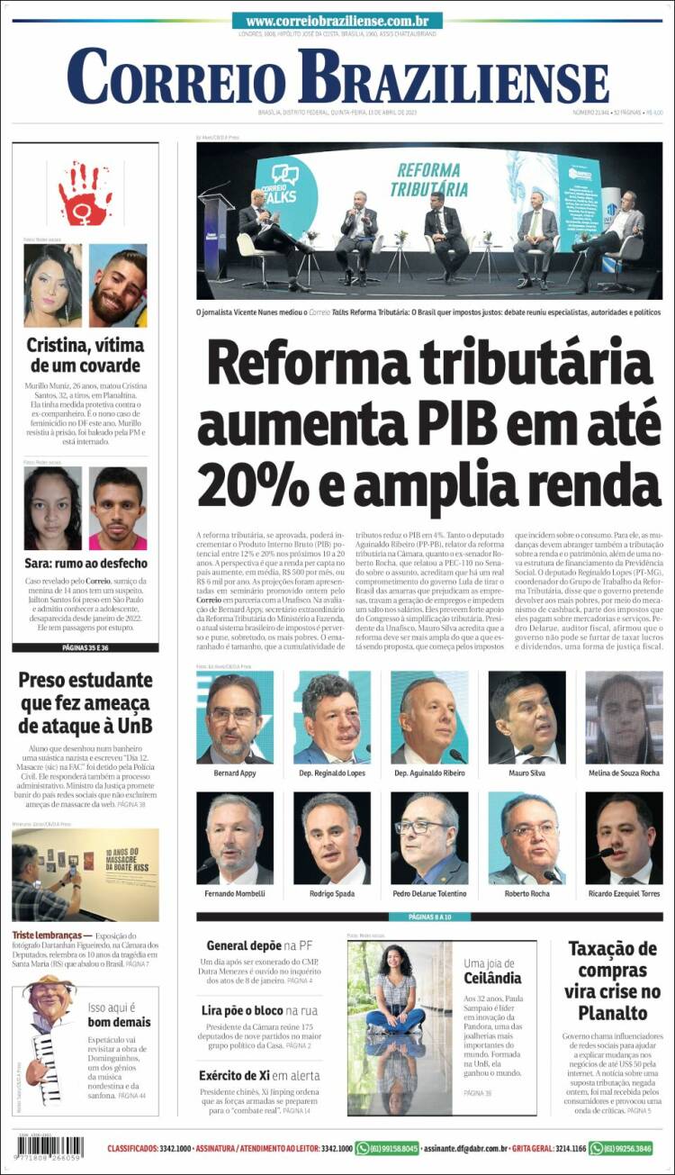 Portada de Correio Braziliense (Brasil)