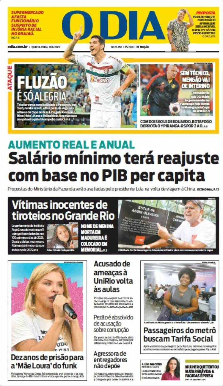 Portada de O Dia (Brasil)