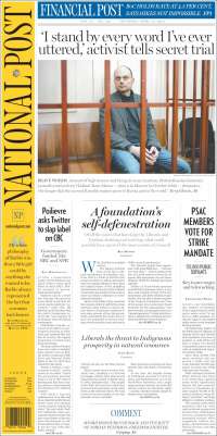 Portada de The National Post (Canadá)