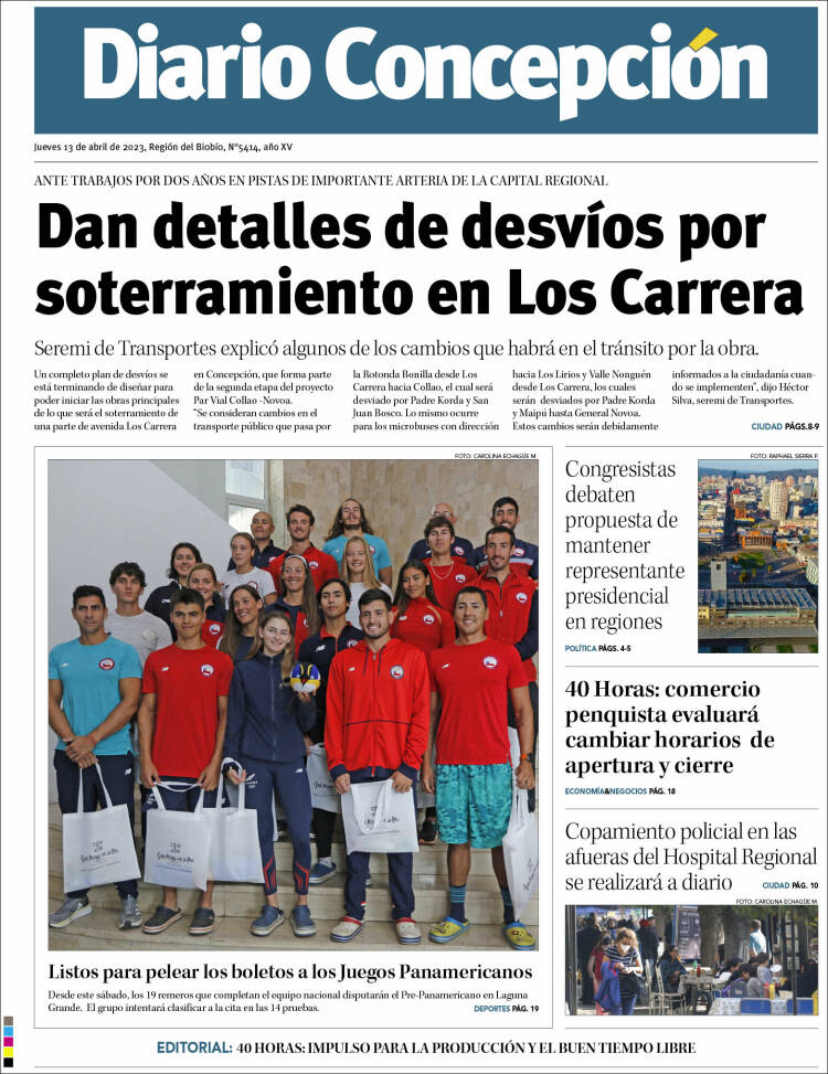 Portada de Diario de Concepción (Chile)