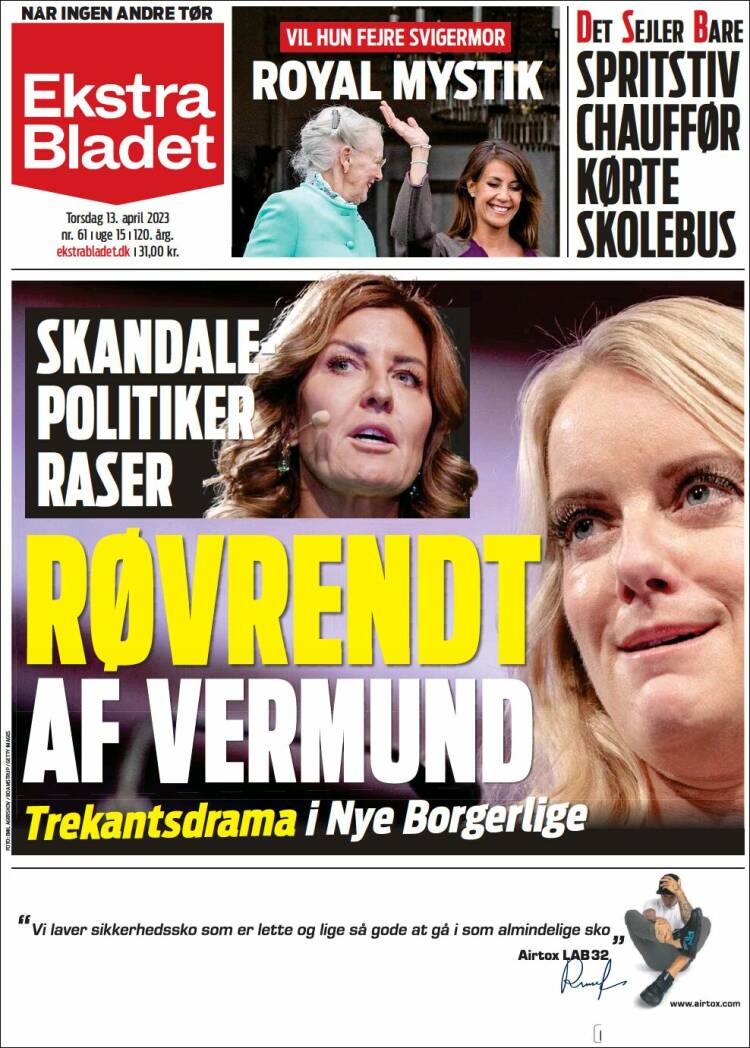 Portada de Ekstra Bladet (Dinamarca)