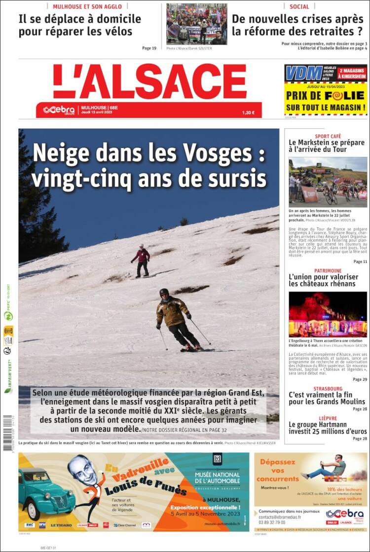 Portada de Journal L'Alsace (France)