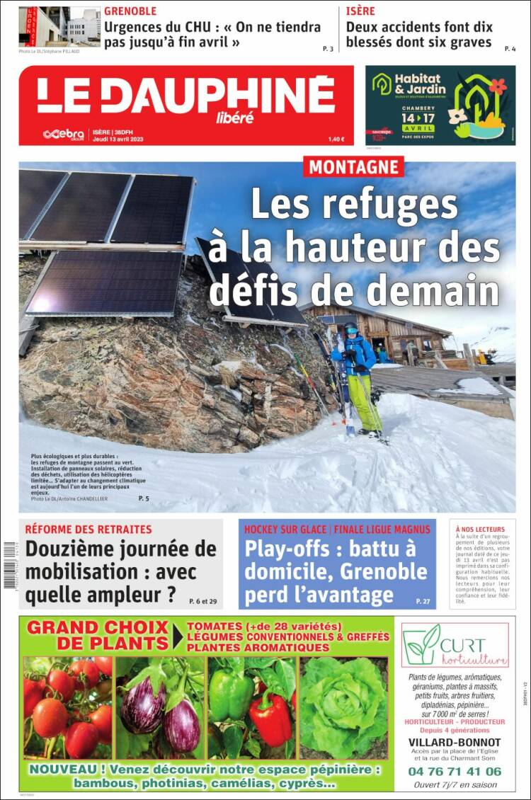 Portada de Le Dauphiné Libéré (France)