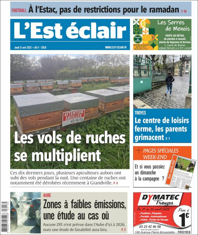 Portada de L'Est Eclair (France)