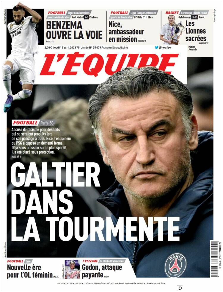 Portada de L'Equipe (France)