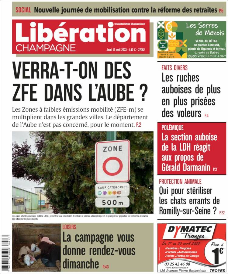 Portada de Libération Champagne (France)