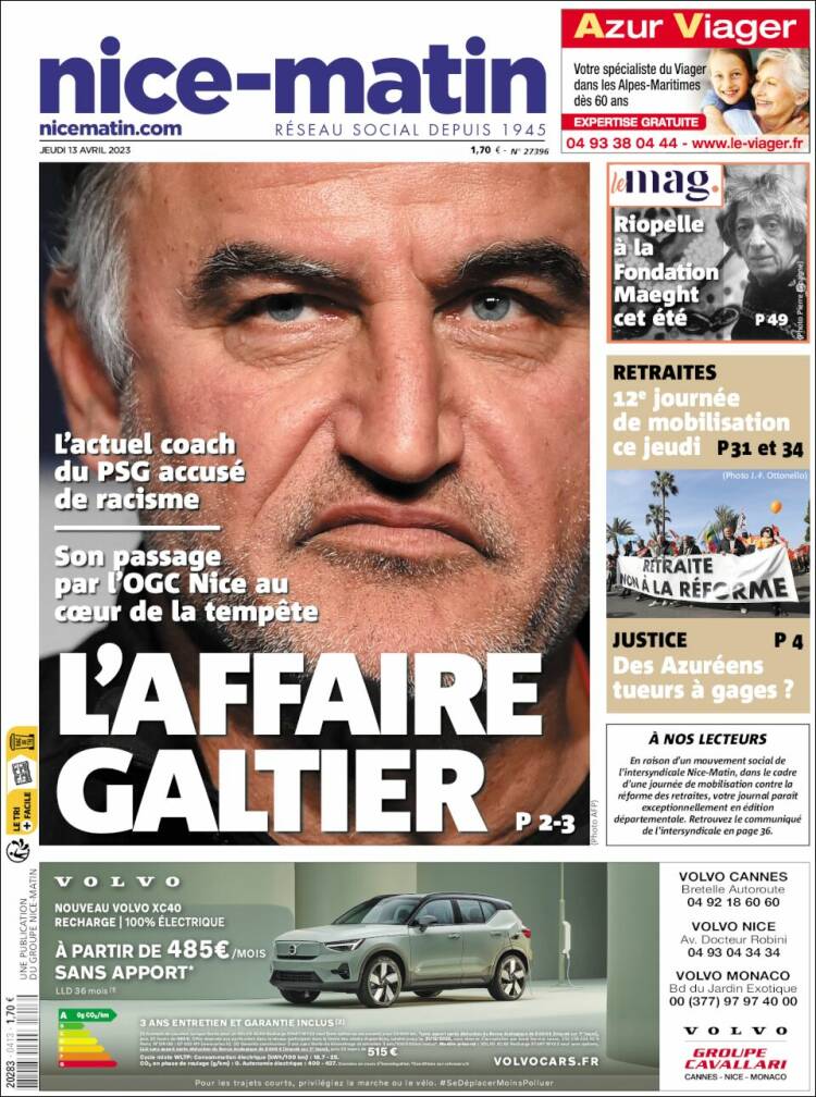 Portada de Nice-Matin (France)