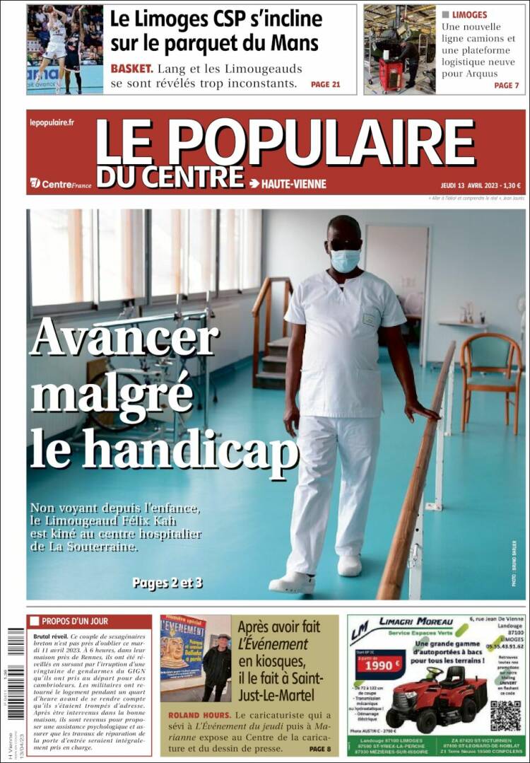 Portada de Le Populaire du Centre (France)