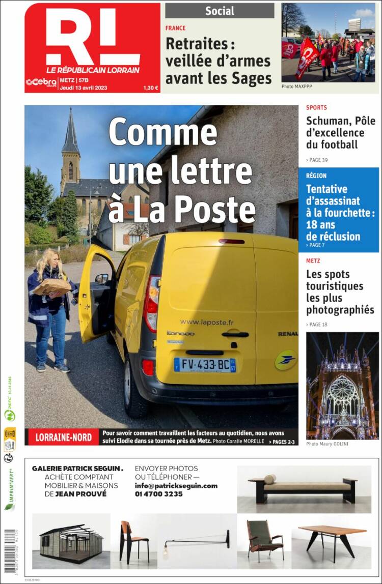 Portada de Le Republicain Lorrain (France)