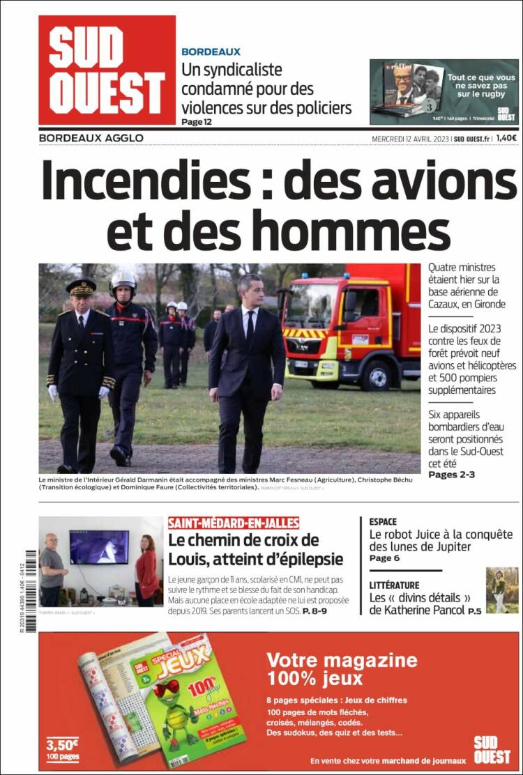 Portada de Sud Ouest (France)