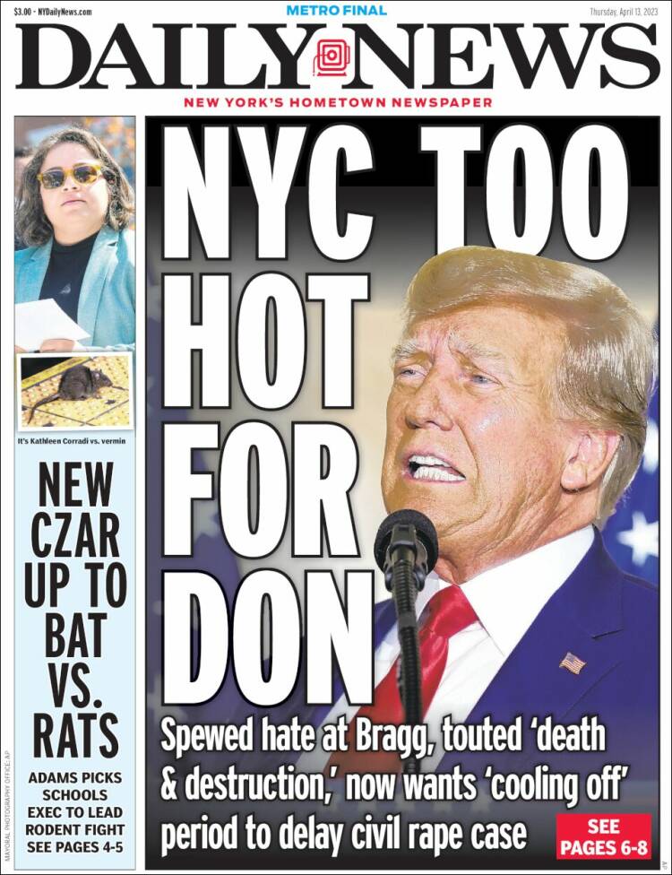 Portada de Daily News - New York (États-Unis)