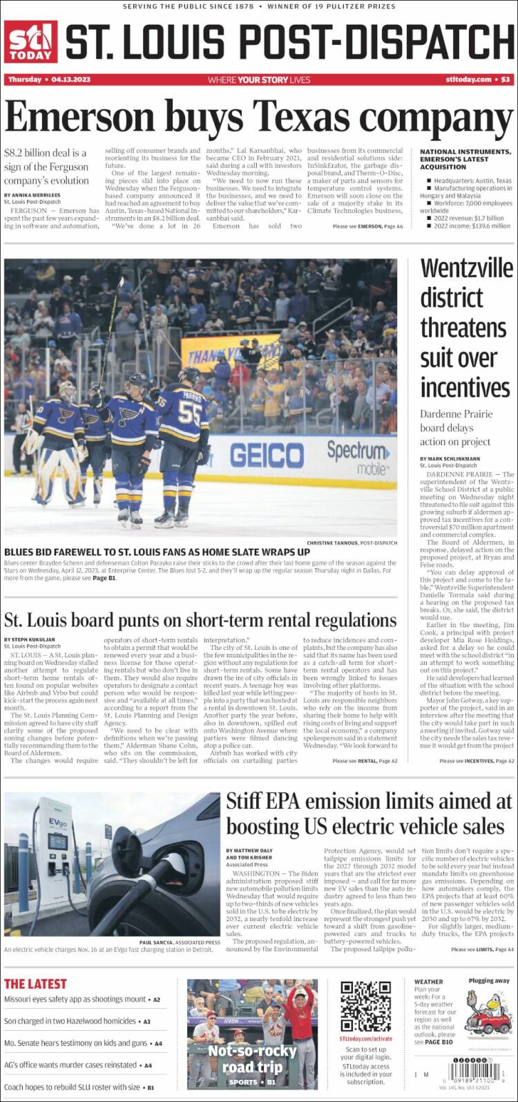 Portada de St. Louis Post-Dispatch (USA)