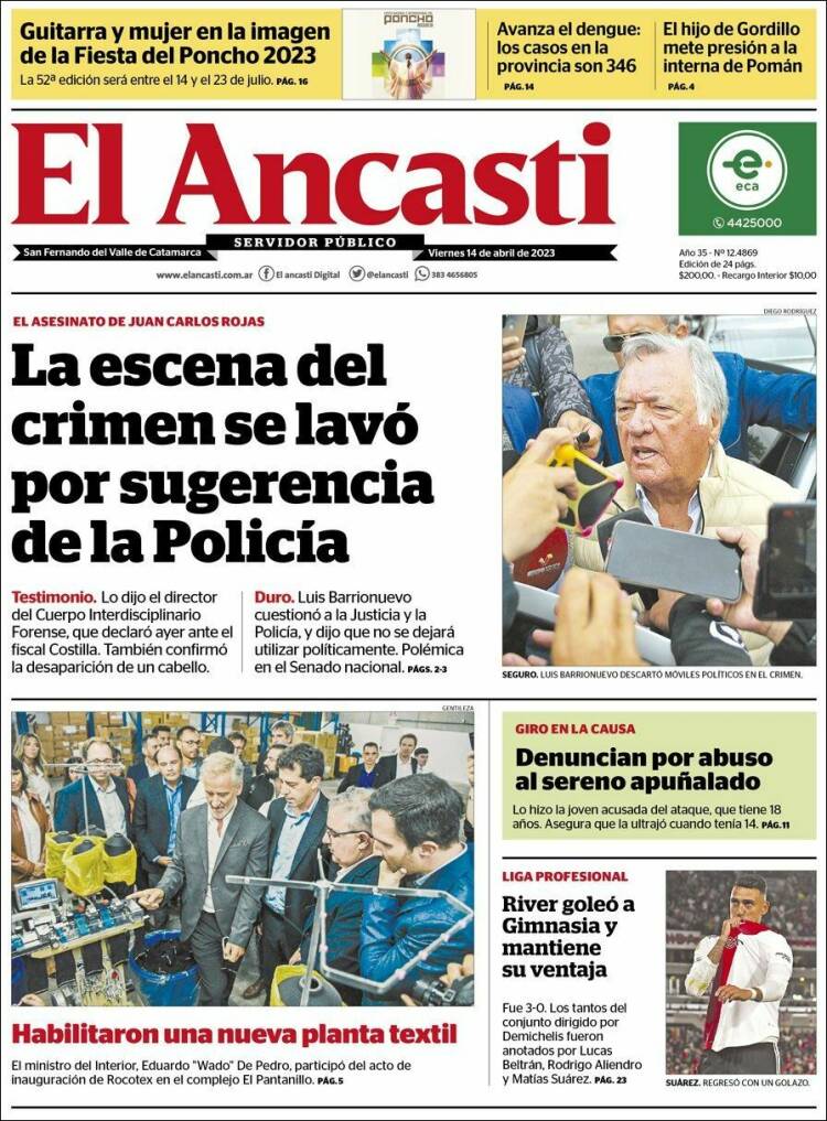 Portada de El Ancasti (Argentina)