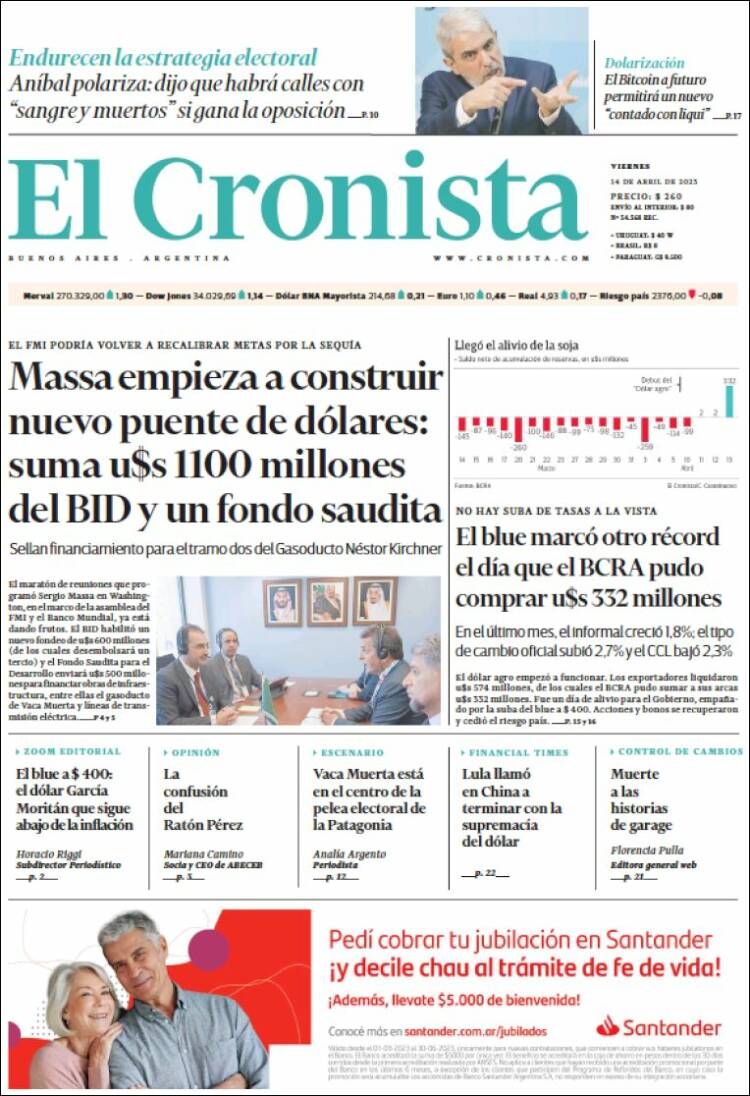 Portada de El Cronista Comercial (Argentina)