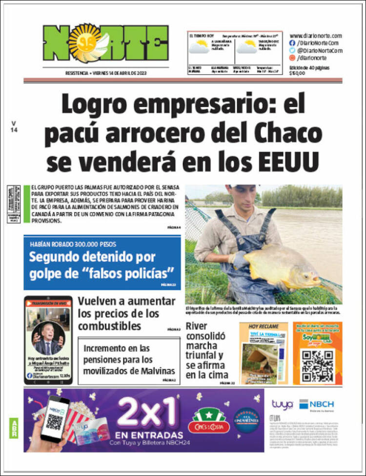 Portada de Diario Norte (Argentina)