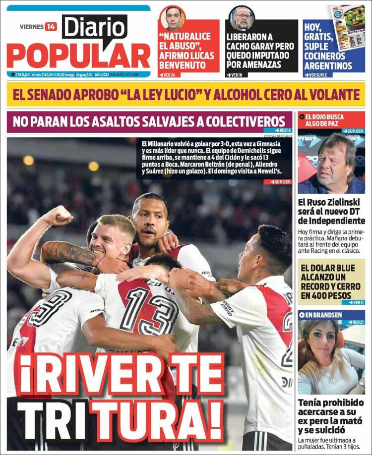 Portada de Diario Popular (Argentina)