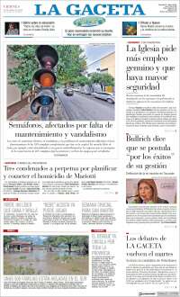 Portada de La Gaceta (Argentina)