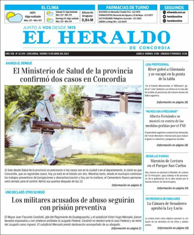 Portada de El Heraldo de Concordia (Argentina)