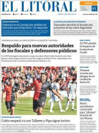 Portada de Diario El Litoral (Argentina)