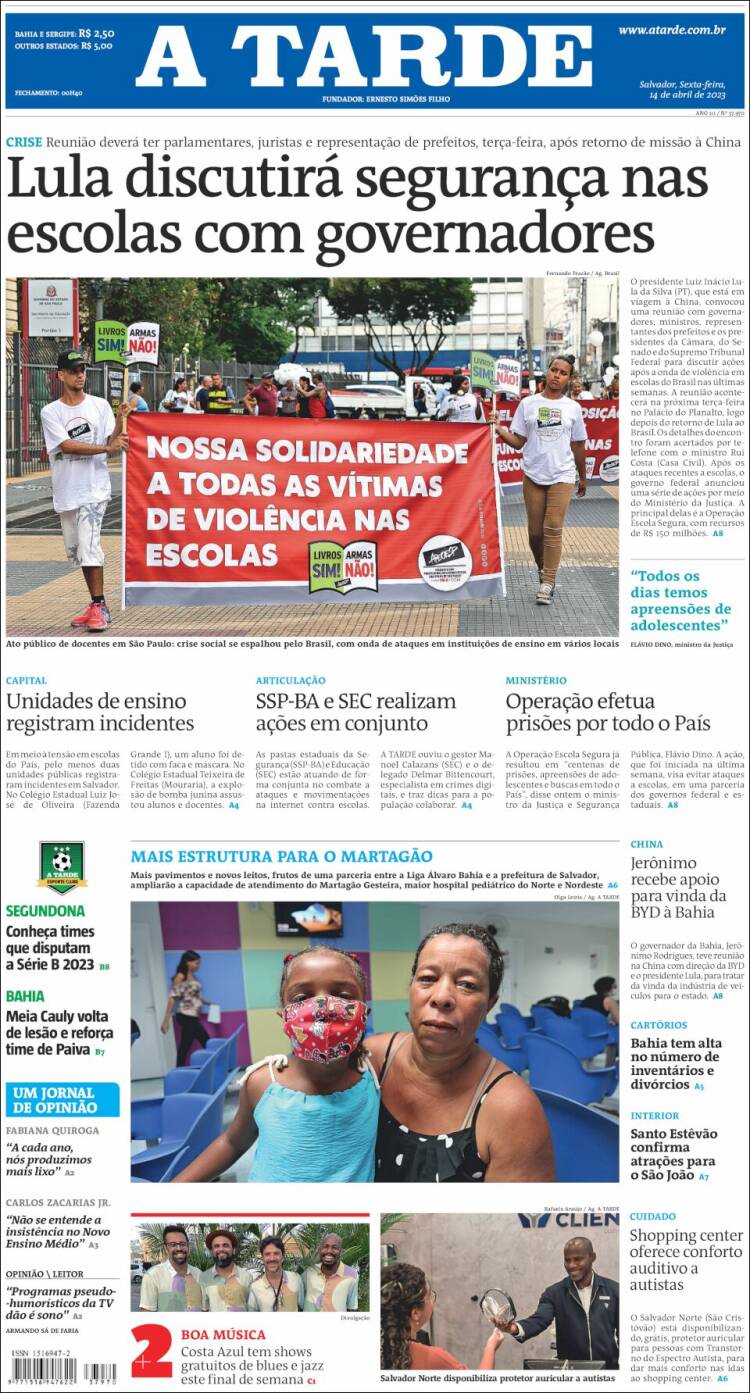 Portada de Diário A Tarde (Brasil)