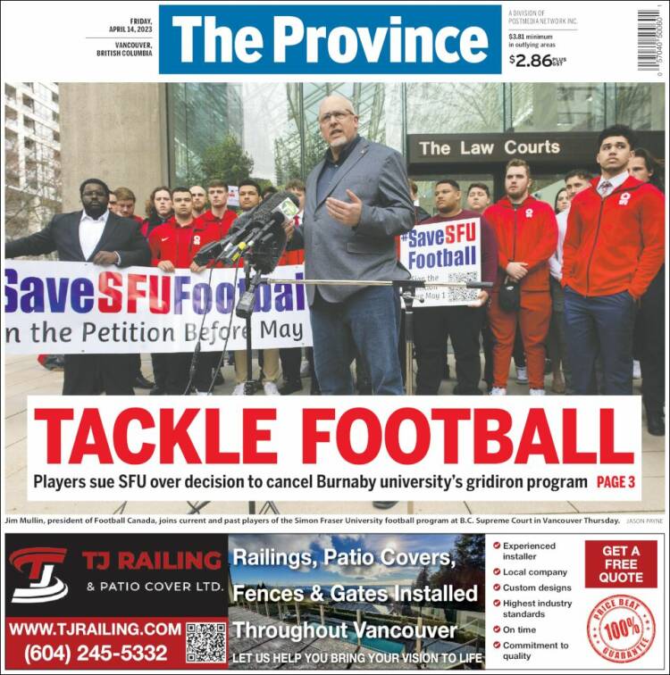 Portada de The Province (Canadá)