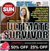 Portada de The Toronto Sun (Canadá)