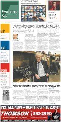 Portada de The Vancouver Sun (Canadá)