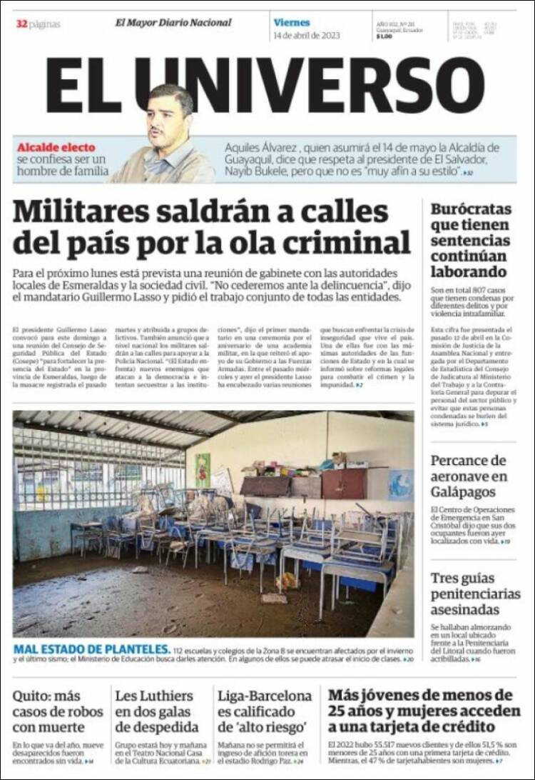 Portada de El Universo - Ecuador (Ecuador)