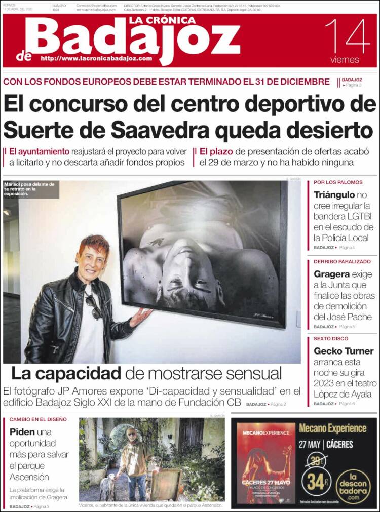 Portada de La Crónica de Badajoz (Espagne)