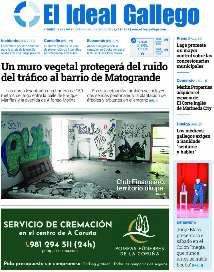 Portada de El Ideal Gallego (Espagne)