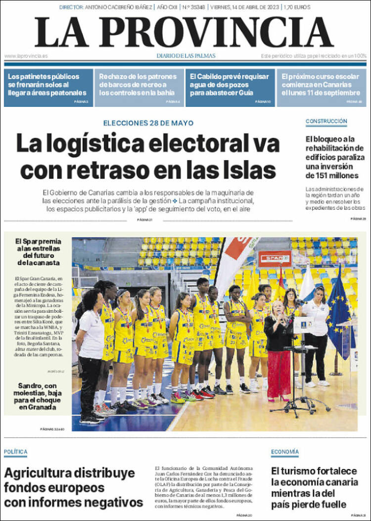 Portada de La Provincia (Espagne)