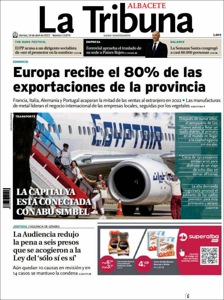 Portada de La Tribuna de Albacete (Espagne)