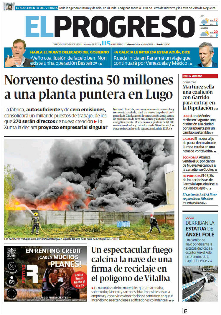 Portada de El Progreso (Espagne)