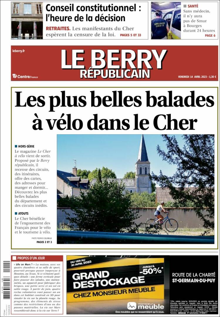 Portada de Berry Republicain (Francia)