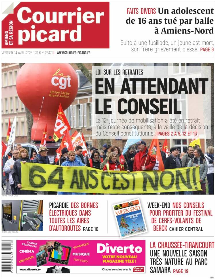 Portada de Courrier Picard (Francia)