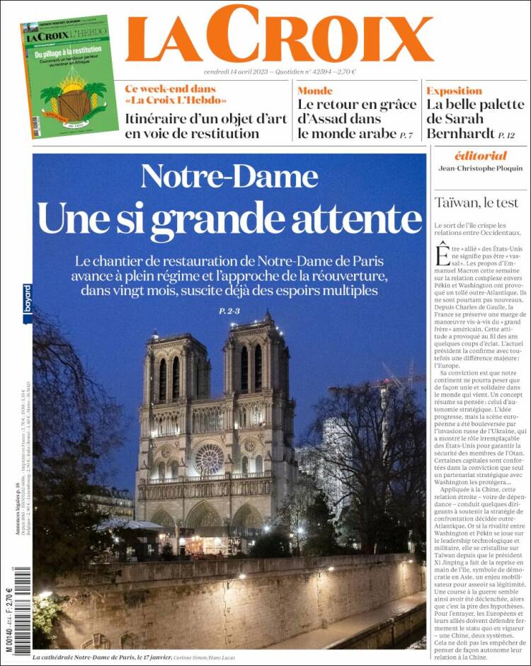 Portada de La Croix (Francia)