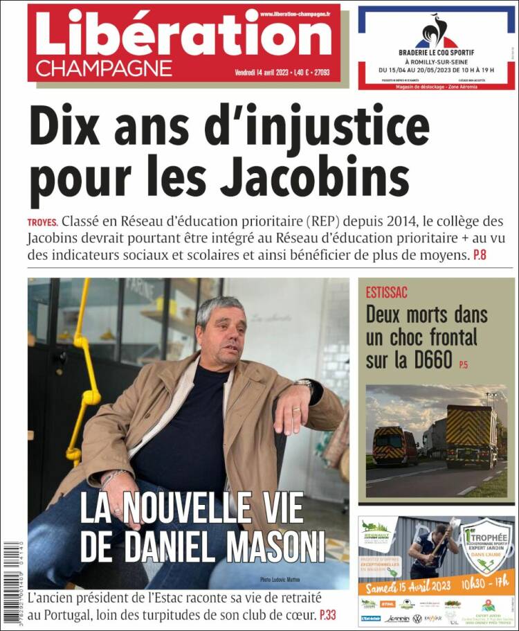 Portada de Libération Champagne (Francia)