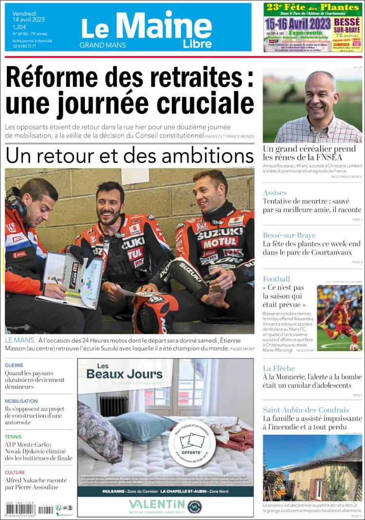 Portada de Le Maine Libre (Francia)