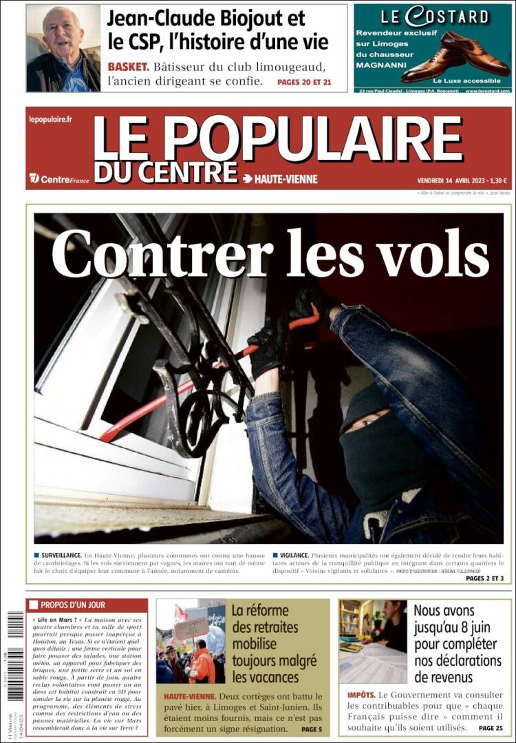 Portada de Le Populaire du Centre (Francia)