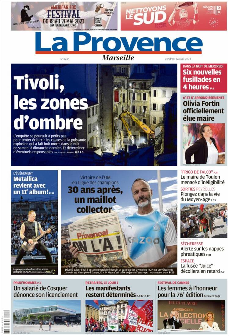 Portada de La Provence (Francia)
