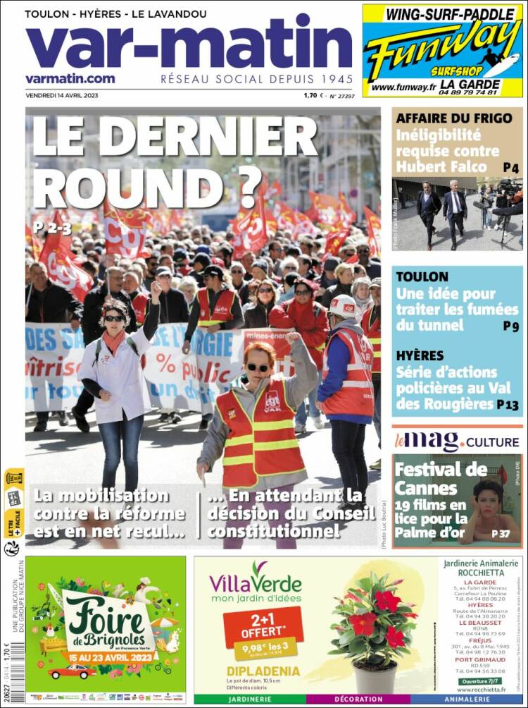 Portada de Var-Matin (Francia)
