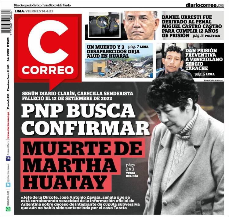 Portada de Diario Correo (Per&uacute;)