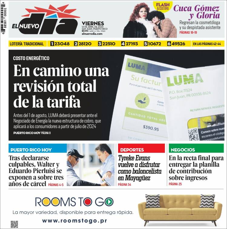 Portada de El Nuevo Día (Puerto Rico)