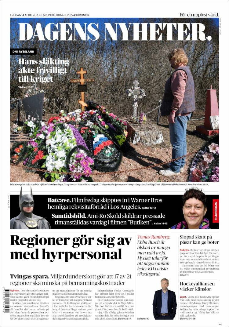 Portada de Dagens Nyheter (Suecia)