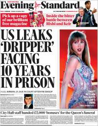 Portada de Evening Standard (Reino Unido)