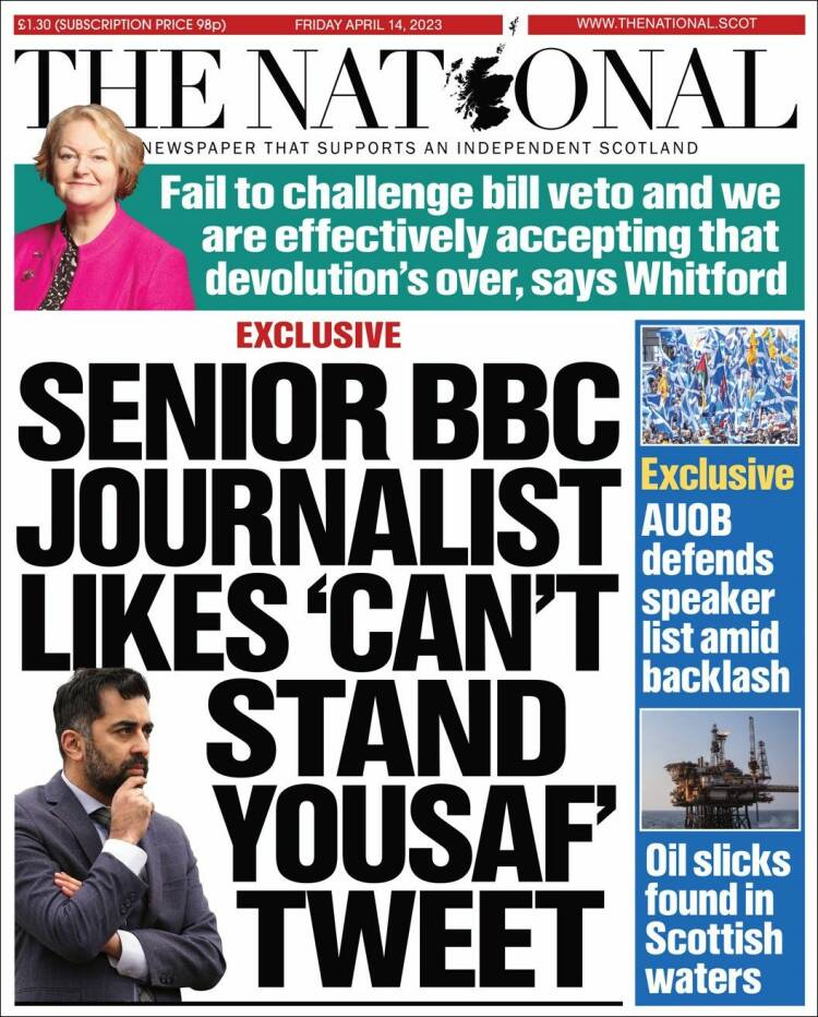 Portada de The National (Reino Unido)