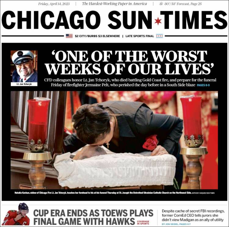 Portada de Chicago Sun-Times (USA)