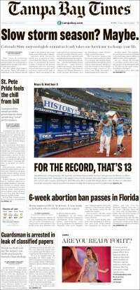 Portada de Tampa Bay Times (USA)